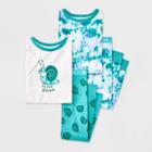 Toddler Boys' 4pc Snail & Tie-dye Tight Fit Pajama Set - Cat & Jack Green