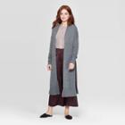 Women's Open-front Long Sleeve Cardigan - Prologue Heather Gray L, Size: Large, Grey Gray