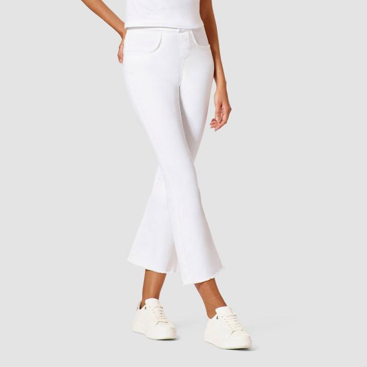 Hue Studio Women's Cropped Denim Flare Leggings - White
