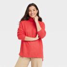Women's Mock Turtleneck Tunic Sweater - A New Day Red