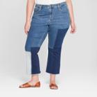 Women's Plus Size Patchwork Kick Boot Crop - Universal Thread Blue 18w,