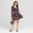 Women's Floral Print Ruffle Dress - Xoxo (juniors') Black