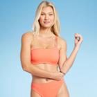 Women's Braid Detail One Shoulder Bikini Top - Shade & Shore Apricot Orange