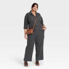 Women's Plus Size Long Sleeve Boilersuit - Universal Thread Gray