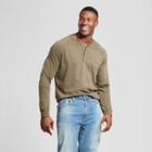 Men's Big & Tall Standard Fit Long Sleeve Henley T-shirt - Goodfellow & Co Olive (green)