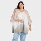 Women's Plus Size Gauze Ruana Wrap Jacket - Universal Thread Neutral