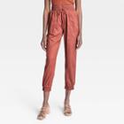 Women's High-rise Ankle Jogger Pants - A New Day Rust
