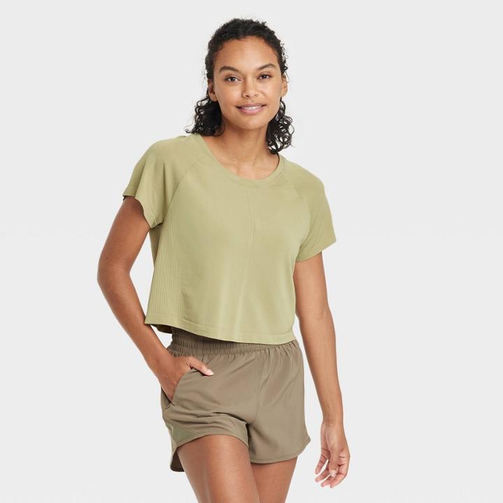 Women's Core Boxy Athletic T-shirt - All In Motion Olive Green
