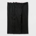 Girls' 4pk Flat Front Stretch Uniform Straight Fit Pants - Cat & Jack Black