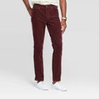 Men's 34 Regular Fit Slim Chino Pants - Goodfellow & Co Maroon 32x34,