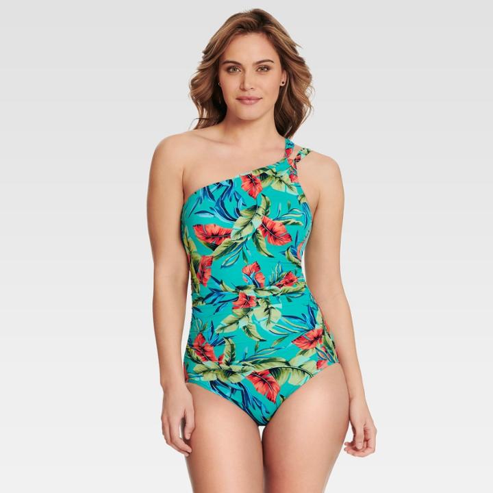 Dreamsuit By Miracle Brands Women's Slimming Control One Shoulder One Piece - 14,