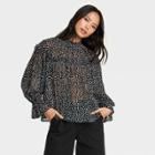 Women's Polka Dot Balloon Long Sleeve Blouse - Who What Wear Xs,