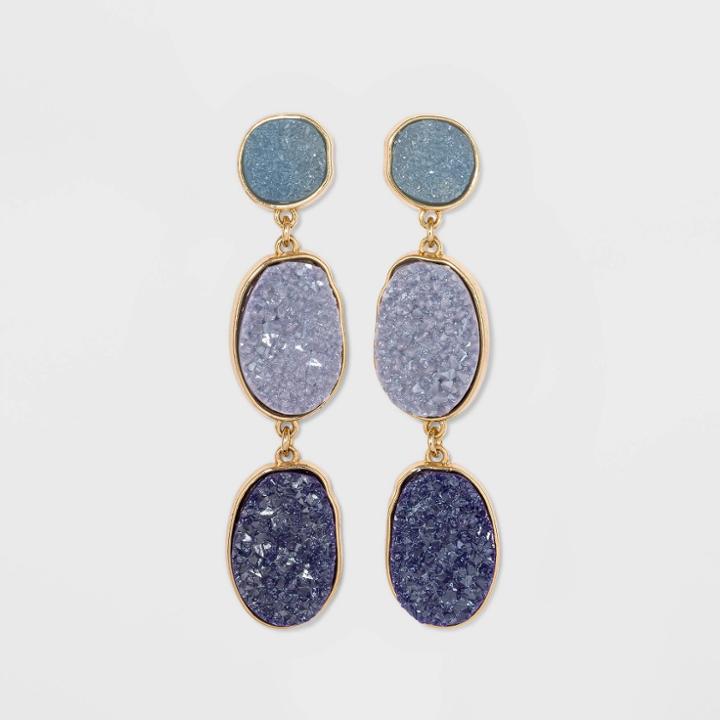 Sugarfix By Baublebar Tri-tone Druzy Drop Earrings, Women's,