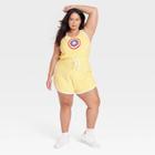Marvel Women's Captain America Plus Size Sleeveless Graphic Romper - Light Yellow