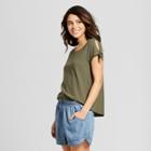 Women's Tie Sleeve T-shirt - Universal Thread Olive