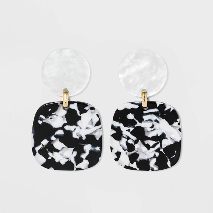 Sugarfix By Baublebar Marbled Drop Earrings - Black/white, Women's