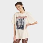 Women's The Beatles Short Sleeve Oversized Graphic T-shirt - Off-white