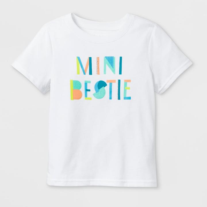 Toddler Short Sleeve 'mini Bestie' Graphic T-shirt - Cat & Jack White 12m, Toddler Unisex