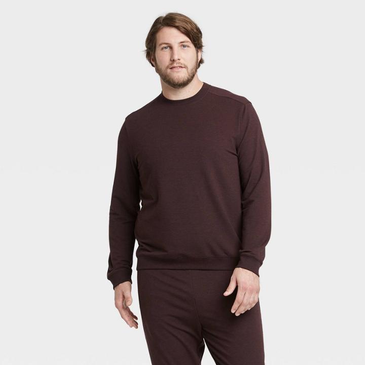 Men's Soft Gym Crew Sweatshirt - All In Motion Maroon M, Men's, Size:
