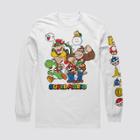 Men's Super Mario Long Sleeve Graphic T-shirt - White