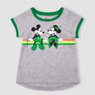 Toddler Girls' Disney Mickey Mouse & Friends Minnie Mouse Short Sleeve T-shirt - Gray