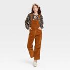 Women's Corduroy Straight Fit Overalls - Universal Thread Brown