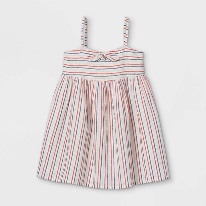 Oshkosh B'gosh Toddler Girls' Striped Tie-front Tank Dress - Blue/red