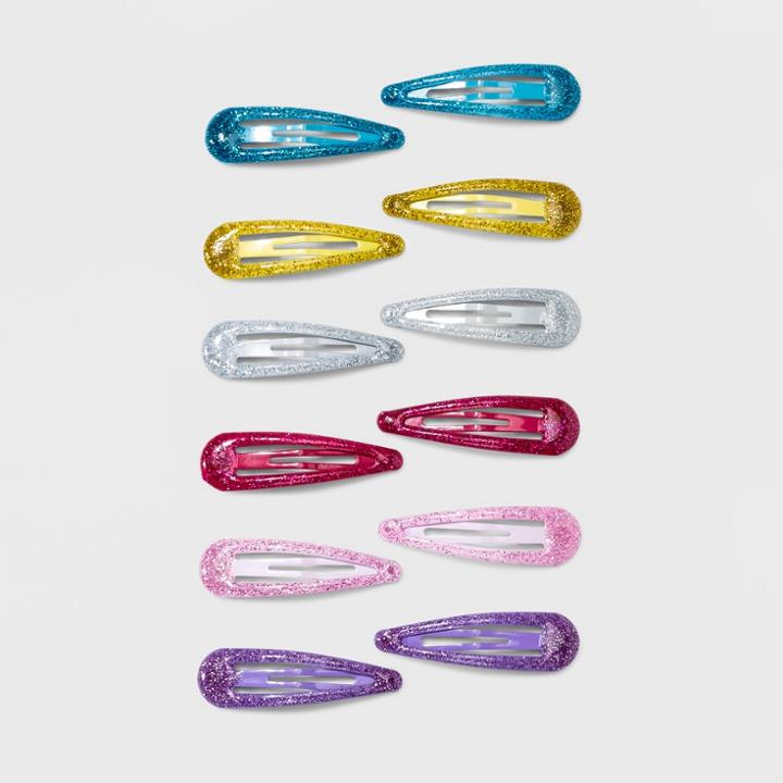 Epoxy Glitter Covered Metal Snap Clips 12ct - Wild Fable,
