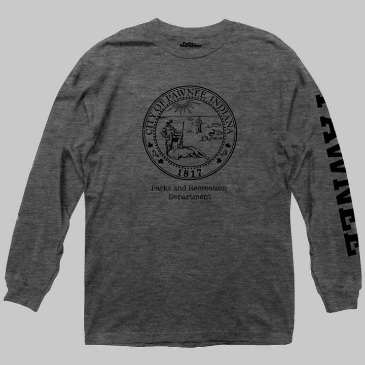Ripple Junction Men's Parks And Recreation Long Sleeve Graphic T-shirt - Gray S, Men's,