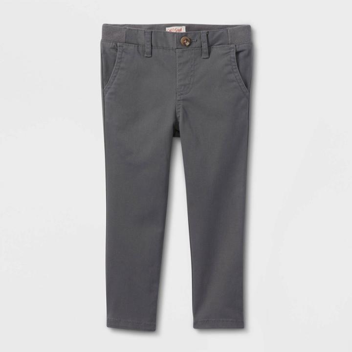 Toddler Boys' Uniform Straight Pants With Rib Waistband - Cat & Jack Gray