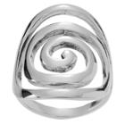 Women's Journee Collection Large Spiral Ring In Sterling Silver -