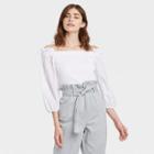 Women's Balloon 3/4 Sleeve Bardot Top - Who What Wear Bright White