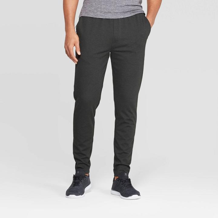 Men's Knit Ponte Pants - C9 Champion Bottle Green Heather S, Size: Small, Bottle Green Grey