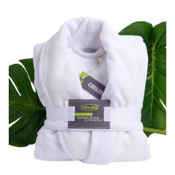 S/m Ultra Plush 100% Rayon From Bamboo Bath Robe White - Cariloha