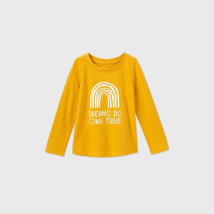 Toddler Girls' Long Sleeve Dream T-shirt - Cat & Jack Gold