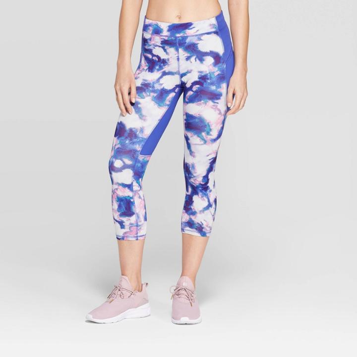 Women's Tie Dye Mid-rise Running Capri Leggings 20 - C9 Champion Blue