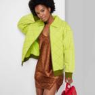 Women's Woven Quilted Bomber Jacket - Wild Fable Vibrant