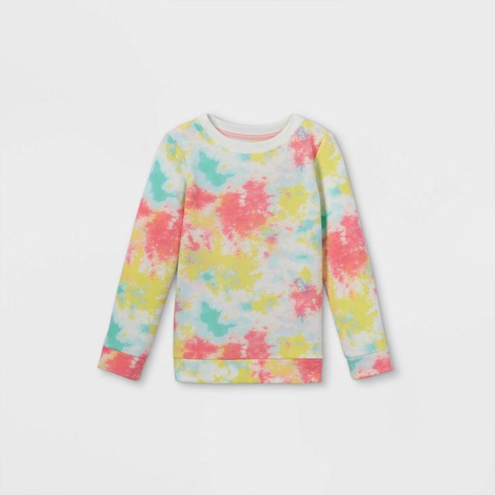 Girls' Rainbow Tie-dye Pullover Sweatshirt - Cat & Jack