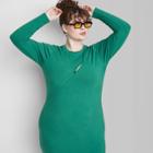 Women's Plus Size Long Sleeve Cut Out Detail Knit Bodycon Dress - Wild Fable Dark Teal Green