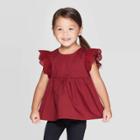 Toddler Girls' Flutter Short Sleeve Blouse - Cat & Jack