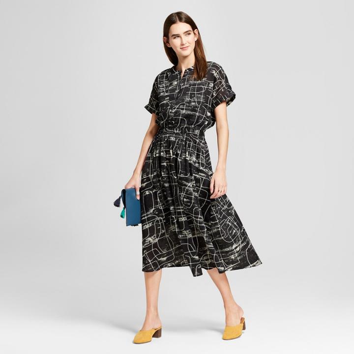 Women's Printed Summer Midi Dress - Mossimo Black