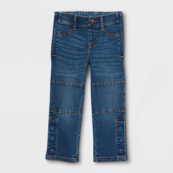 Toddler Boys' Adaptive Diaper Friendly Jeans - Cat & Jack Dark Wash