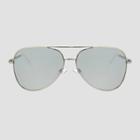 Women's Aviator Metal Sunglasses - A New Day Silver, Women's, Size: Small, Grey/silver