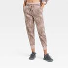 Women's Mid-rise French Terry Printed Jogger Pants - Joylab Antique Pink