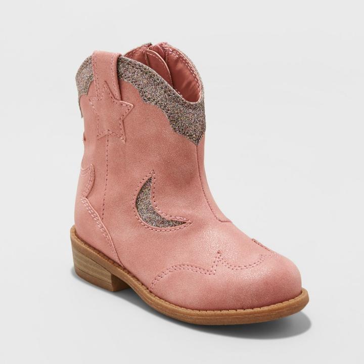 Toddler Girls' Isabella Cowboy Boots With Glitter - Cat & Jack Pink