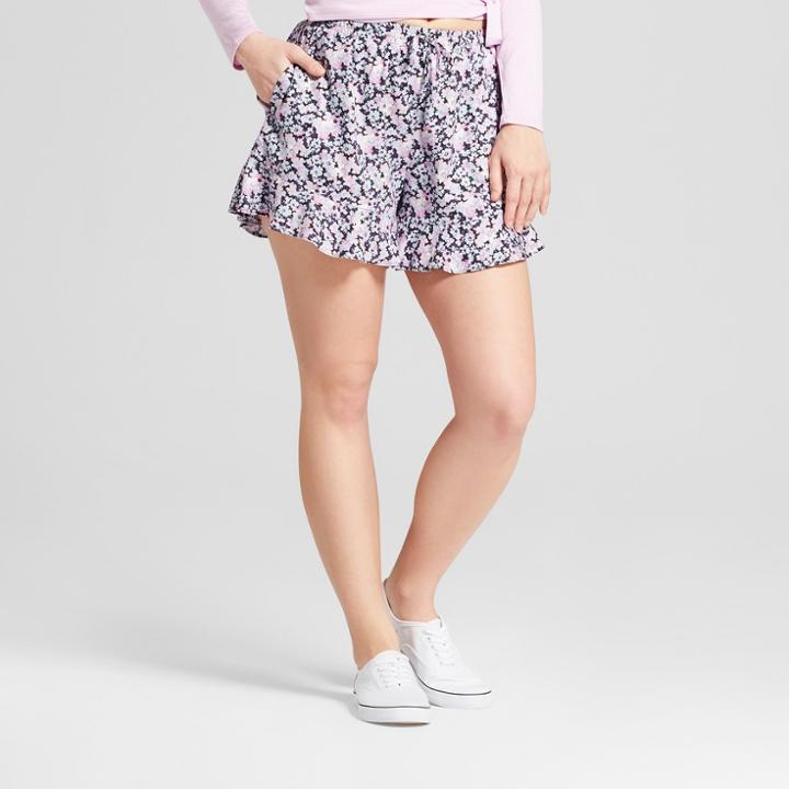 Women's Floral Ruffle Shorts - Mossimo Supply Co. Blue