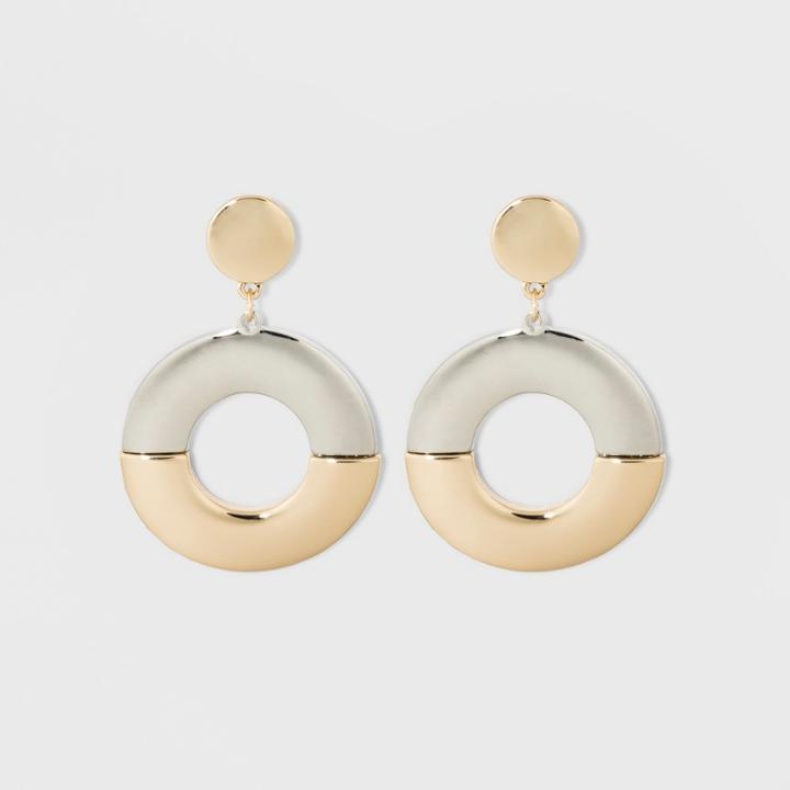Sugarfix By Baublebar Bold Mixed Metal Hoop Earrings - Gold, Girl's