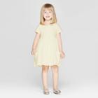 Mila And Emma Mila & Emma Toddler Girls' Stripe A-line Dress With Pockets - White/yellow