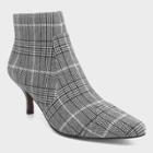 Women's Delilah Plaid Heeled Ankle Fashion Boots - Who What Wear Gray