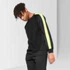 Men's Casual Fit Long Sleeve Rib Front Pullover T-shirt - Original Use Black